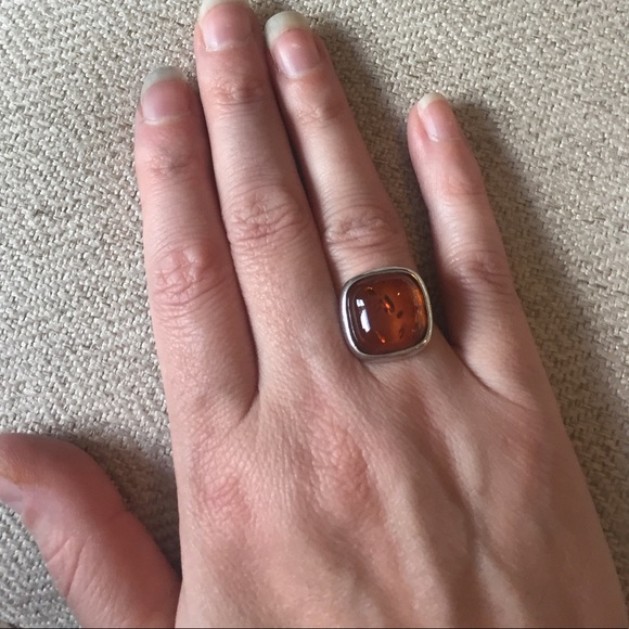 SS Amber Ring - Picture 6 of 8